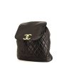 Chanel Vintage backpack in black quilted leather - 00pp thumbnail