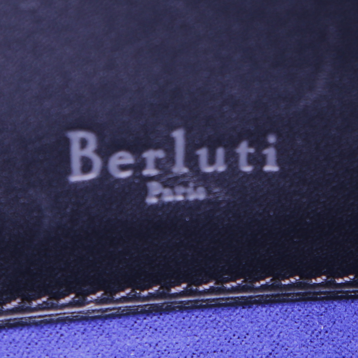 Pochette Berluti en cuir bleu - Detail D3