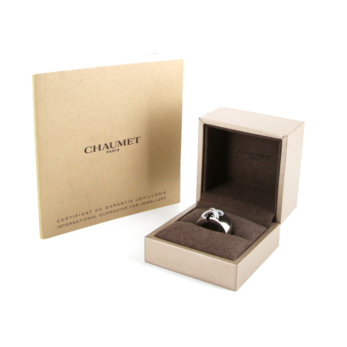 Sortija Chaumet Lien modelo grande en oro blanco y diamantes - Detail D2