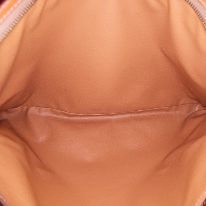 Pochette Celine Vintage in tela monogram marrone e pelle naturale - Detail D2