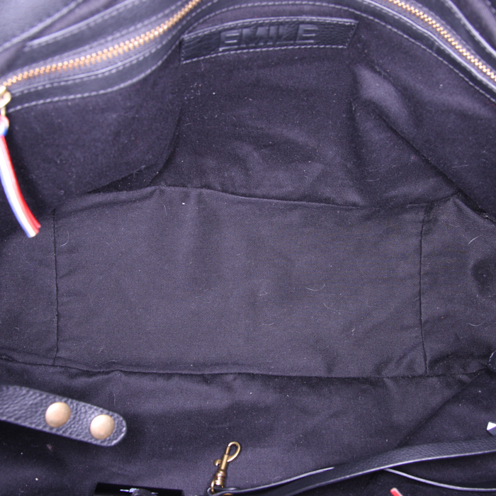 Jerome Dreyfuss Emile shoulder bag in black suede and black leather - Detail D3