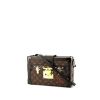Bolso bandolera Louis Vuitton Petite Malle en lona Monogram marrón y cuero negro - 00pp thumbnail