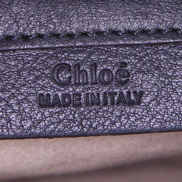 Borsa a tracolla Chloé Faye modello piccolo in camoscio blu notte e pelle blu notte - Detail D4