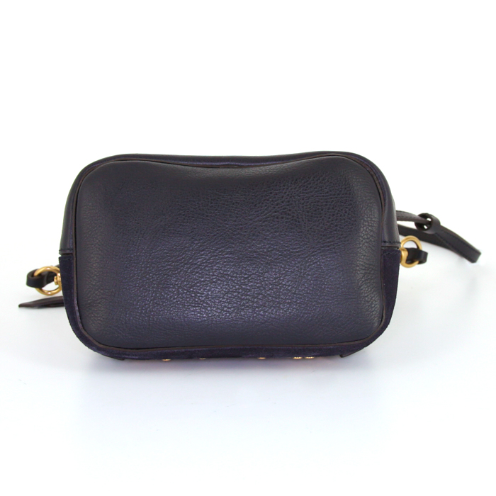 Borsa a tracolla Chloé Faye modello piccolo in camoscio blu notte e pelle blu notte - Detail D5