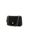 Chanel Timeless jumbo shoulder bag in black jersey canvas - 00pp thumbnail