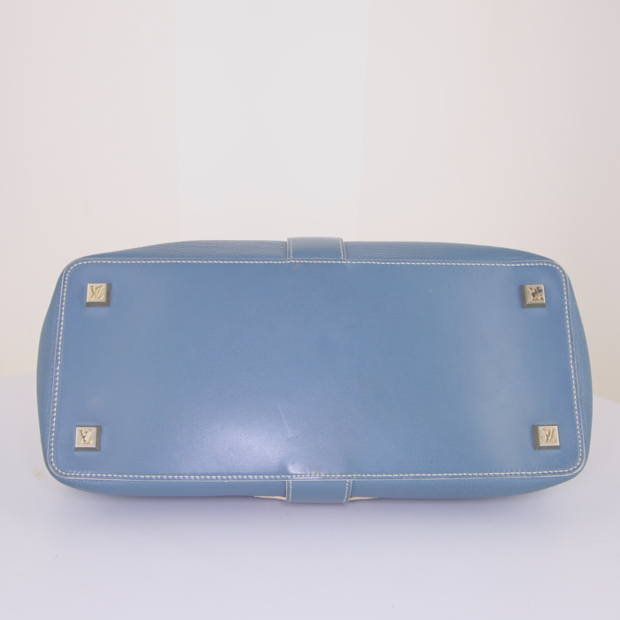 Bolso de mano Louis Vuitton L'Ingénieux modelo pequeño en cuero suhali azul - Detail D4