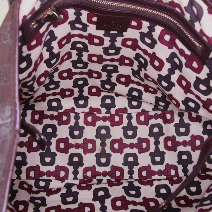 Bolso Cabás Gucci Pelham en cuero monogram huella marrón - Detail D2