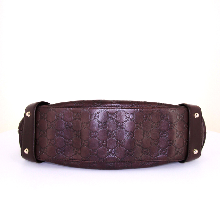 Bolso Cabás Gucci Pelham en cuero monogram huella marrón - Detail D4