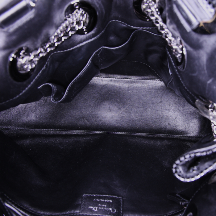 Dior Shopping handbag in black leather cannage - Detail D2