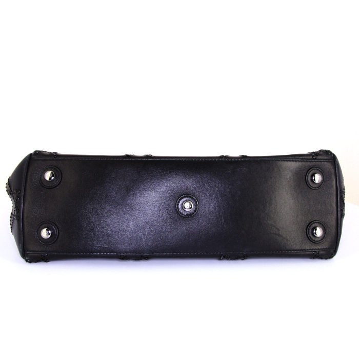 Dior Shopping handbag in black leather cannage - Detail D4