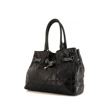 Bolso de mano Dior Shopping en cuero cannage negro