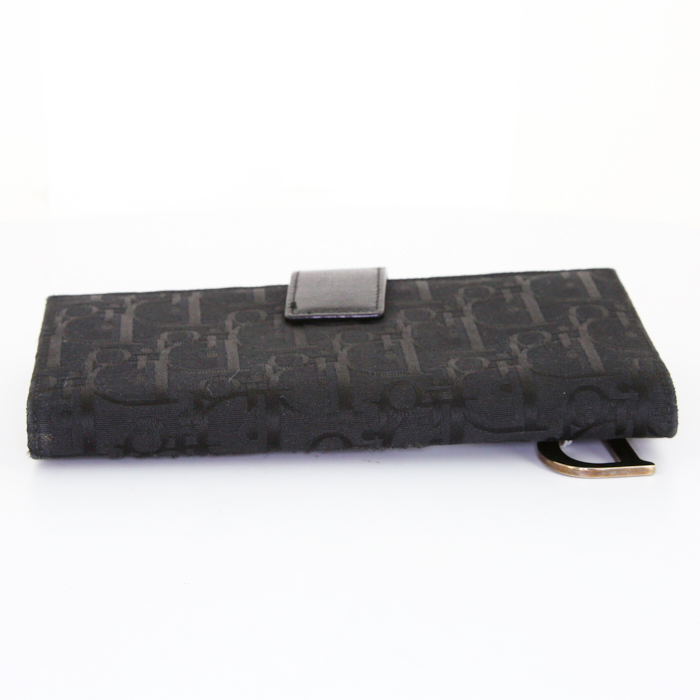 Dior Saddle wallet in black monogram canvas and black leather - Detail D5