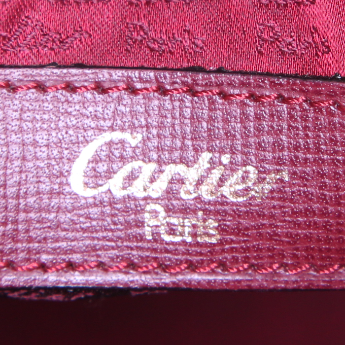 Cartier bag worn on the shoulder or carried in the hand in burgundy leather - Detail D3