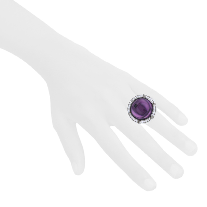 Chaumet Class One Croisière large model ring in white gold,  amethyst and diamonds - Detail D1