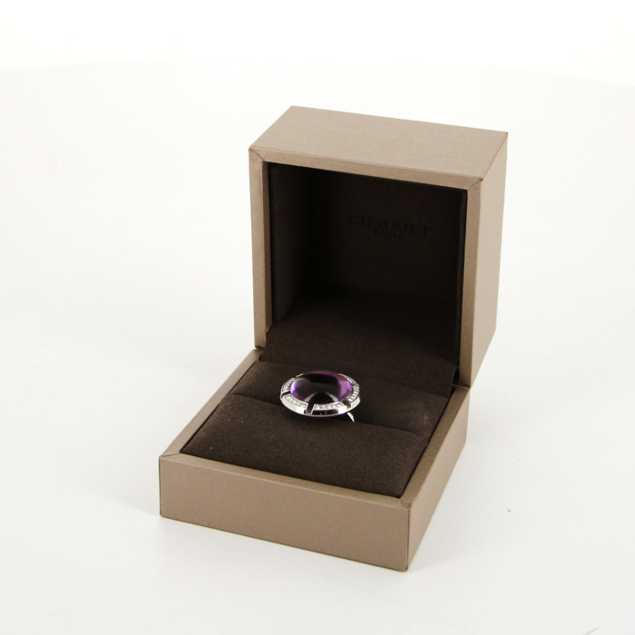 Chaumet Class One Croisière large model ring in white gold,  amethyst and diamonds - Detail D2