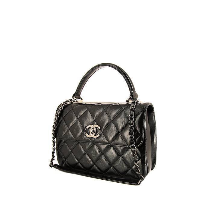 Trendy CC Top Handle leather handbag
