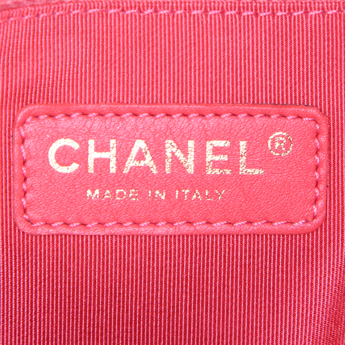 Chanel handbag in pink and red quilted leather - Detail D4