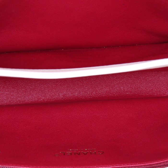 Borsa da spalla o a mano Chanel Mademoiselle in pelle trapuntata bianca - Detail D3