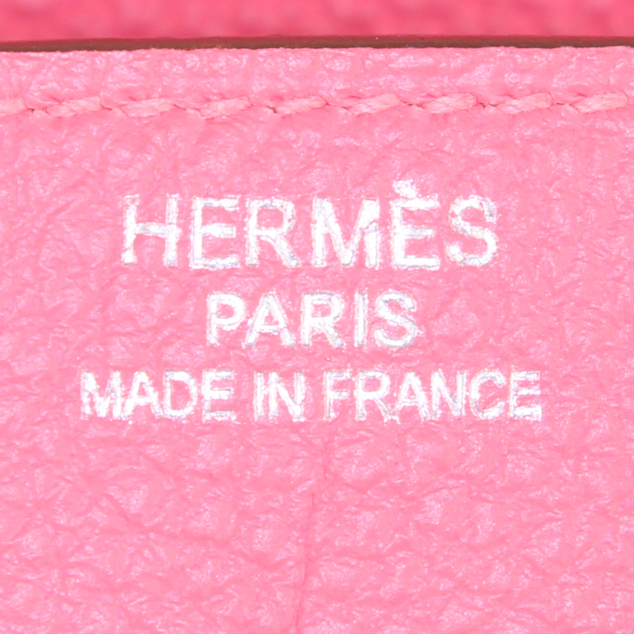 Sac à main Hermes Birkin 40 cm en cuir taurillon clémence Rose Lipstick - Detail D3