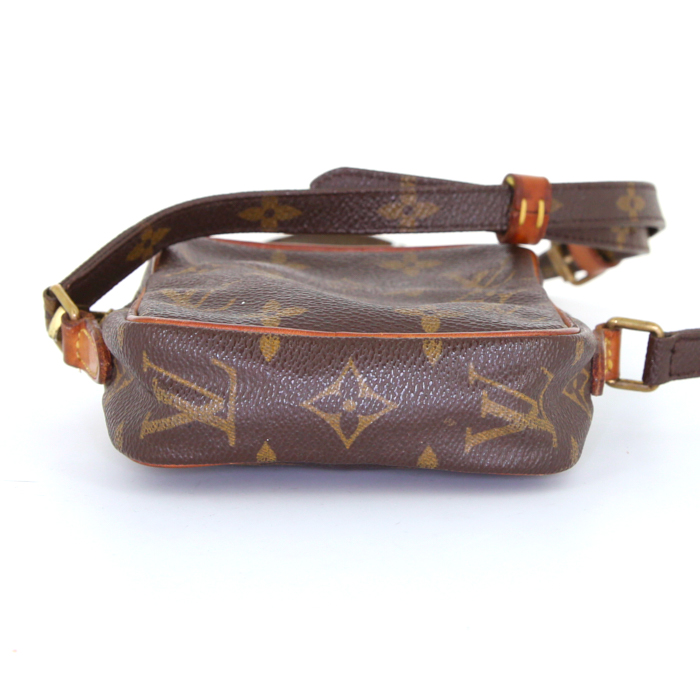 Louis Vuitton Danube small model shoulder bag in brown monogram canvas and natural leather - Detail D4