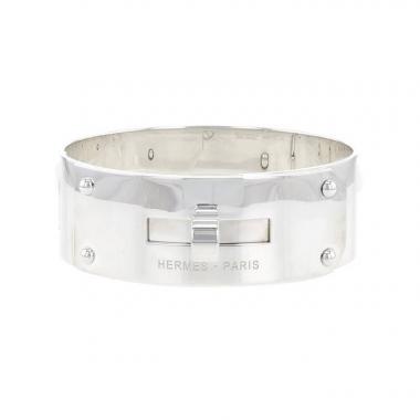 Brazalete que se puede abrir Hermes Kelly talla L en plata