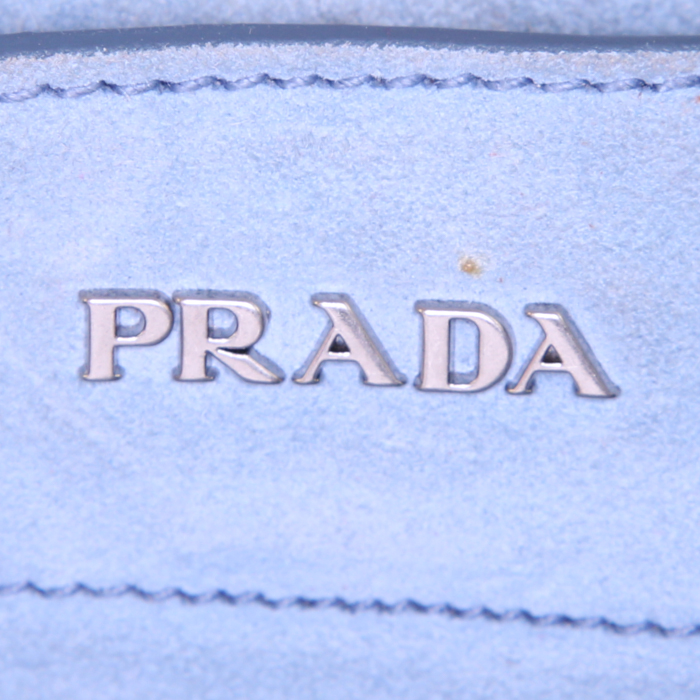 Prada Etiquette handbag in grey blue leather - Detail D3
