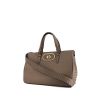 Bottega Veneta shoulder bag in grey leather and grey braided leather - 00pp thumbnail