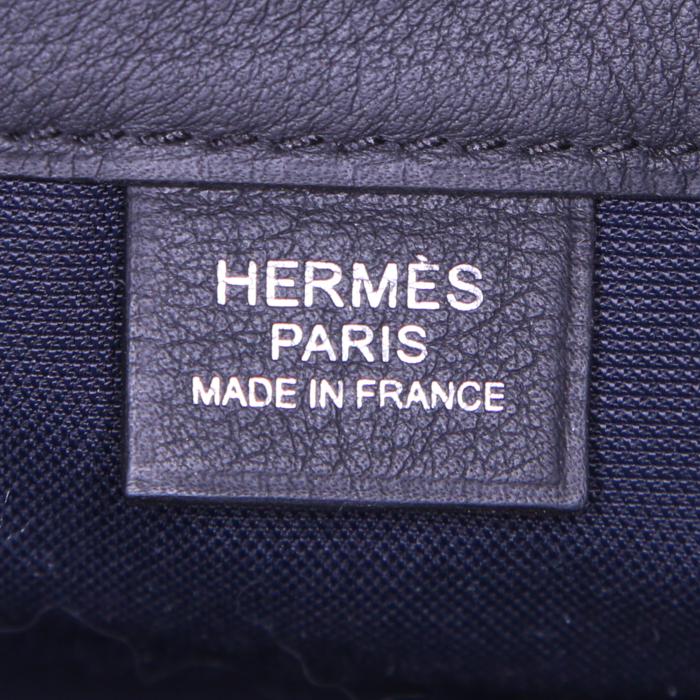 Pochette-ceinture Hermès Cityslide en cuir Swift gris anthracite - Detail D4