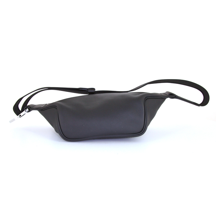 Pochette-ceinture Hermès Cityslide en cuir Swift gris anthracite - Detail D5
