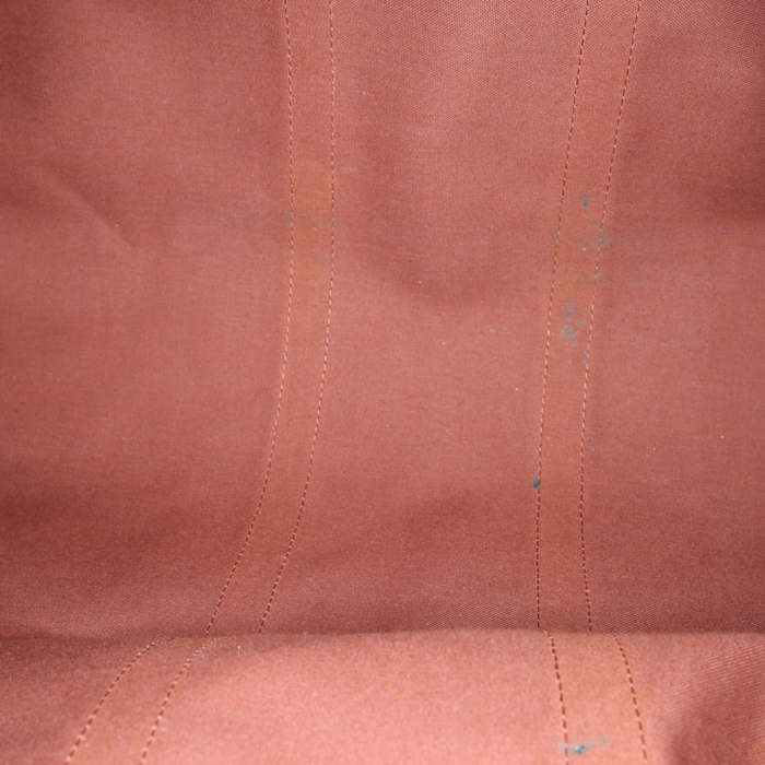 Louis Vuitton Keepall 45 travel bag in monogram canvas and natural leather - Detail D2