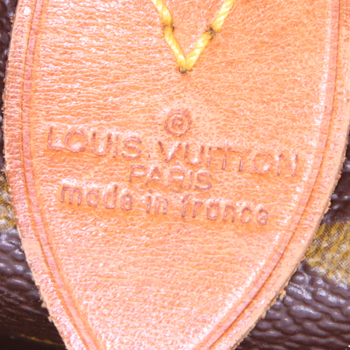 Louis Vuitton Keepall 45 travel bag in monogram canvas and natural leather - Detail D3