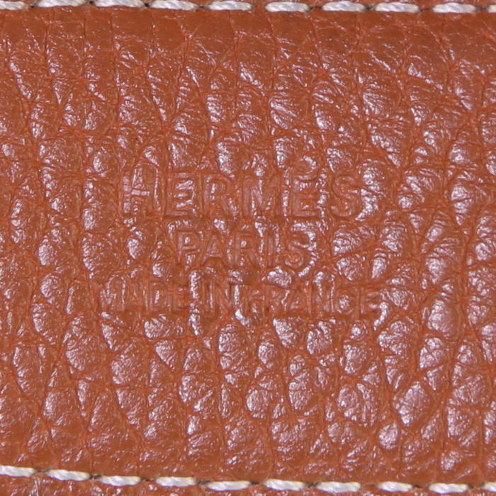 Cinturón Hermès Ceinture H en cuero box negro - Detail D1