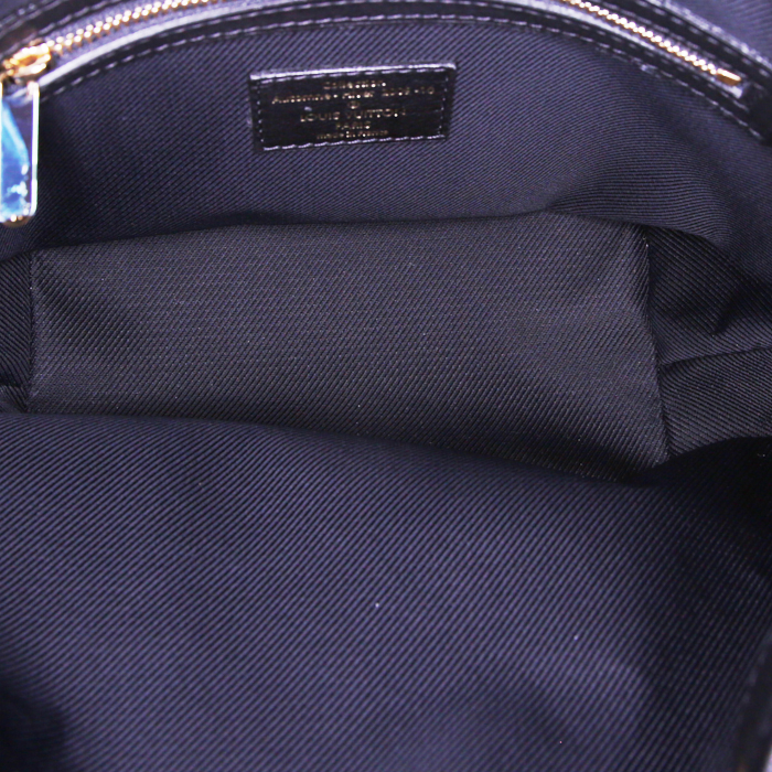 Borsa a spalla Louis Vuitton petit Noé in pelle monogram con stampa bordeaux e pelle nera - Detail D2