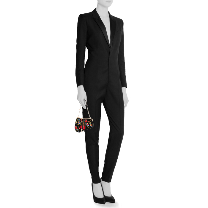 Dior Saddle mini handbag in black canvas - Detail D1