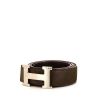 Hermès Ceinture H belt in khaki suede - 00pp thumbnail