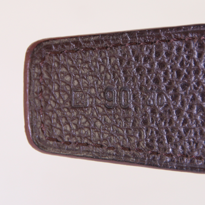 Hermès Ceinture H belt in khaki suede - Detail D1