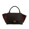 Celine  Trapeze medium model  handbag  in chocolate brown, black and dark brown tricolor  leather - 360 thumbnail