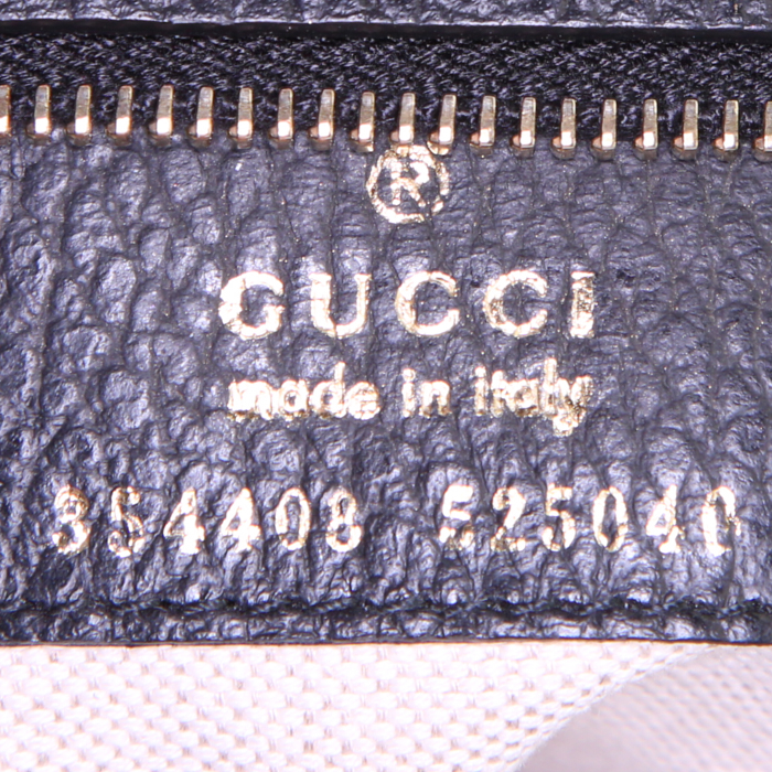 Sac cabas Gucci Swing en cuir grainé noir - Detail D3
