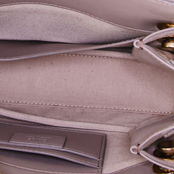 Borsa a tracolla Chloé Roy in pelle beige - Detail D3