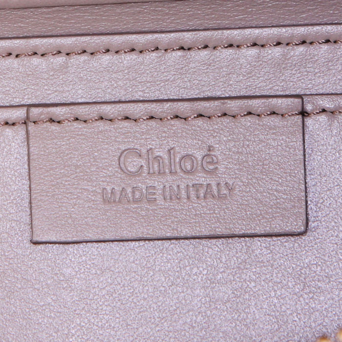 Bolso bandolera Chloé Roy en cuero beige - Detail D4