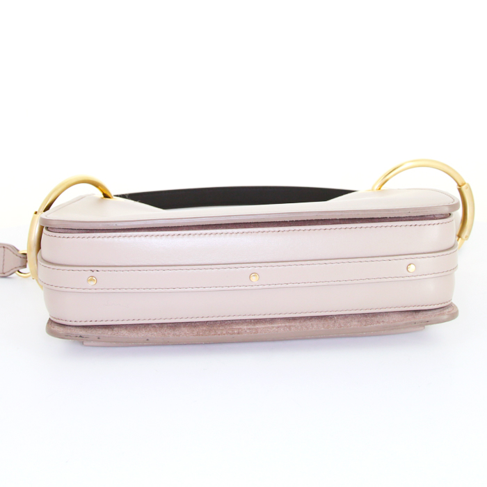 Bolso bandolera Chloé Roy en cuero beige - Detail D5