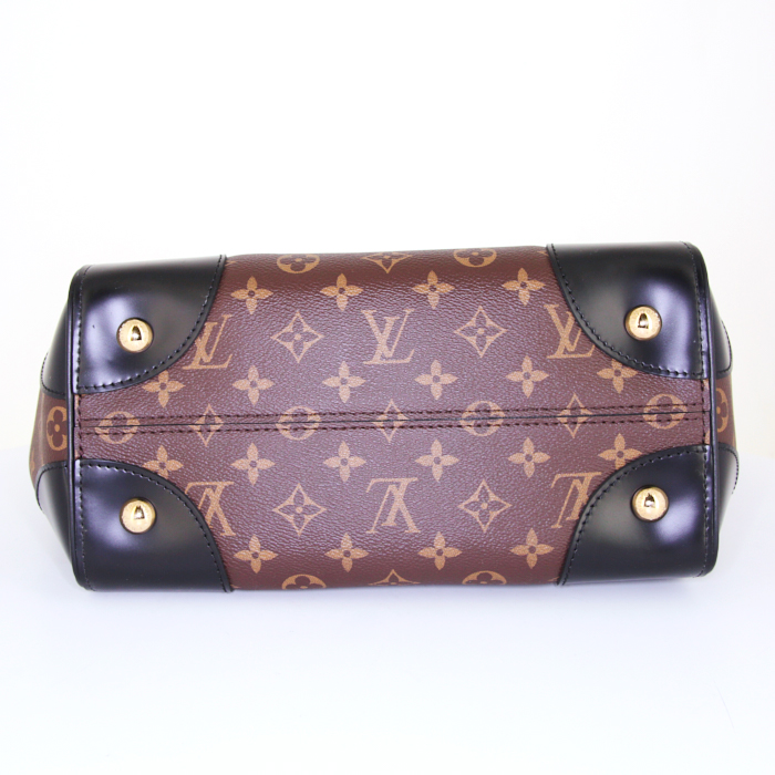 Borsa Louis Vuitton Phenix modello medio in tela monogram marrone e pelle nera - Detail D5