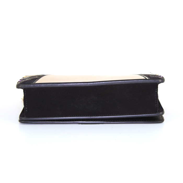 Givenchy shoulder bag in black, gold and red suede - Detail D4