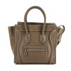 Bolso de mano Celine Luggage Micro en cuero granulado marrón etoupe - 360 thumbnail