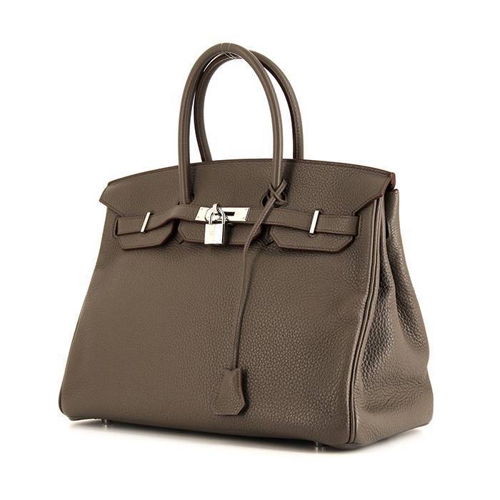 Borsa Hermes Birkin 35 cm in pelle togo grigia stagna