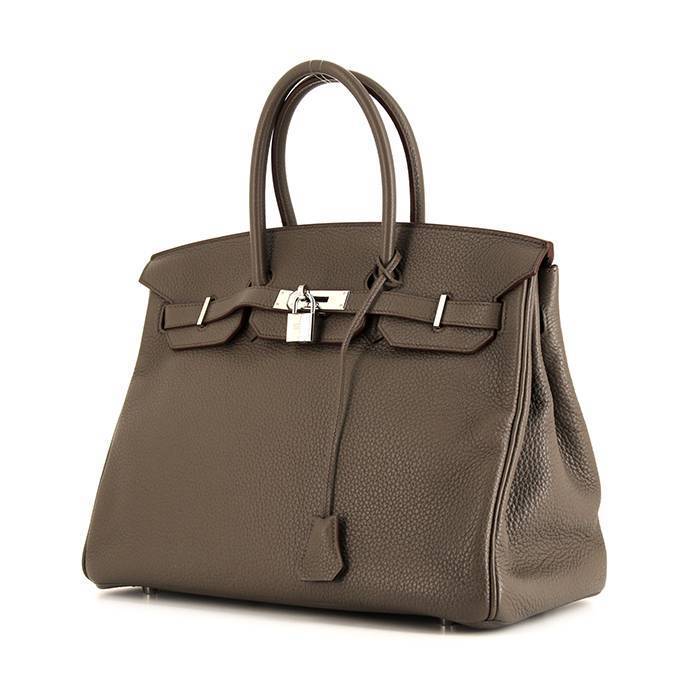 Hermes Birkin bag 35 Etoupe grey Togo leather Gold hardware