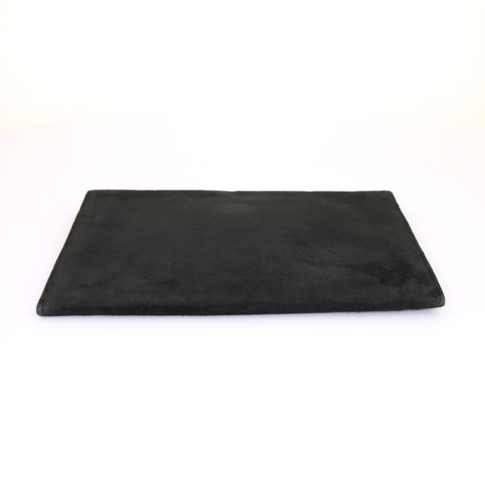 Bolsito de mano Hermes Rio en cuero de ternero doblis negro - Detail D4