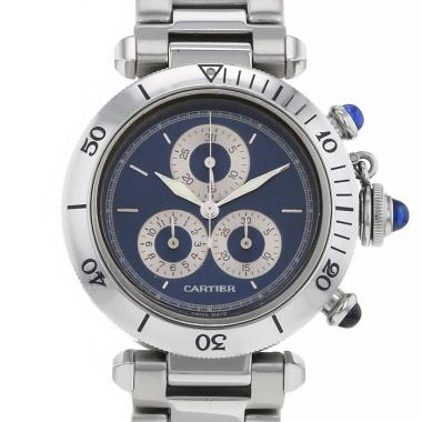 Reloj Cartier Pasha Chrono de acero Ref :  1352 Circa  2000