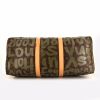 Borsa da viaggio Louis Vuitton Keepall 50 cm in tela monogram marrone con decoro graffiti e pelle naturale - Detail D4 thumbnail