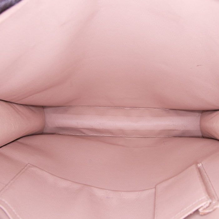 Shopping bag Louis Vuitton Louis Vuitton Sac Plat in tela monogram cerata marrone e pelle naturale - Detail D2